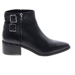 BLEECKER & BOND Black Ankle Boots women 8.5 M black leather boho festival casual